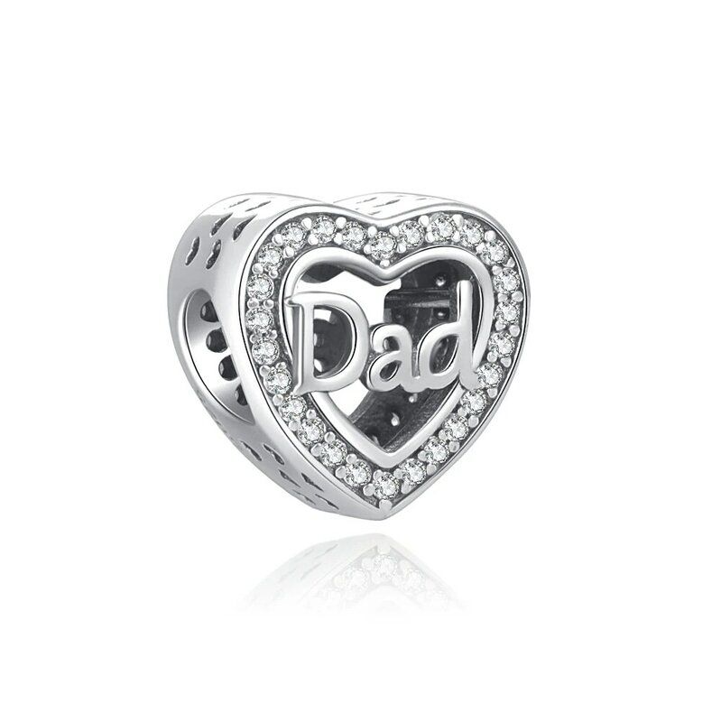 2023 nuova vendita calda 925 Sterling Silver Dad Mom Love Family Bead Charm Fit braccialetto Pandora originale per le donne regali di gioielli fai da te
