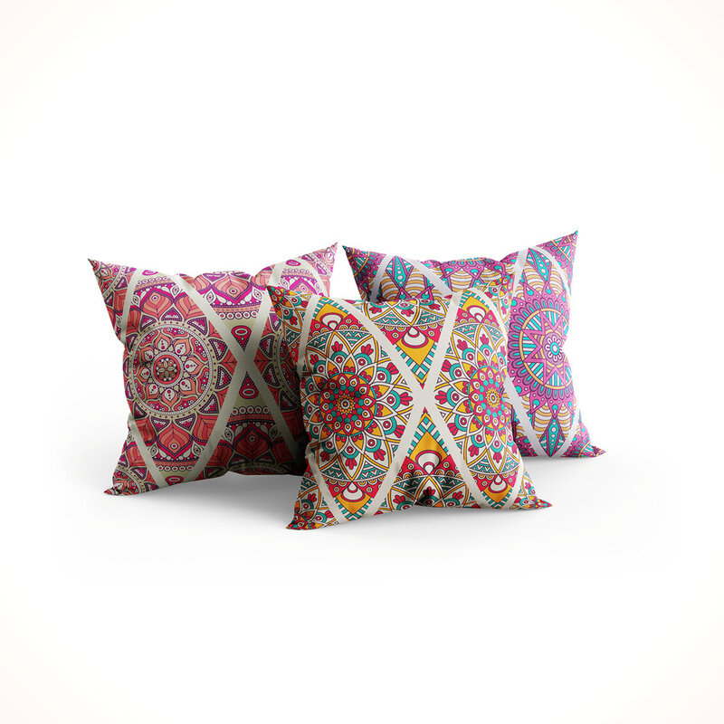 Bohemian Navy Lilac Morocco Boho Linen Terrace Cushion Cover Pillow Case 4545 4040 Set Decorative Chair Home Living Room Decor