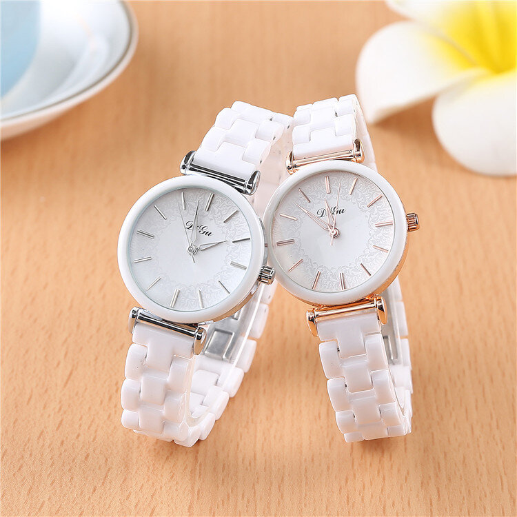 SAILWIND Luxe Crystal Horloges Vrouwen Witte Keramische Dameshorloge Quartz Mode Vrouwen Horloges Dames polshorloge voor Vrouwelijke
