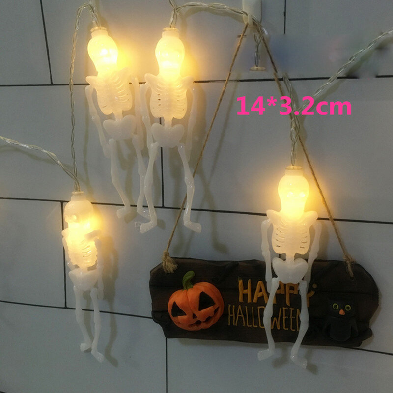 10LED 20LED 1.5M 3M girlanda żarówkowa LED noc Halloween światła zasilanie bateryjne łańcuchy świetlne do Halloween dekoracji na zewnątrz lampa wewnętrzna