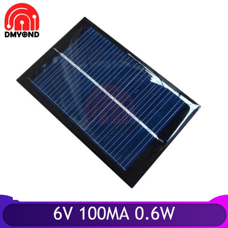 Mini Panel Solar de 0,5 V, 6V, 9V, 100mA, cargador de batería para bricolaje, fuente de alimentación Solar, cargador de batería