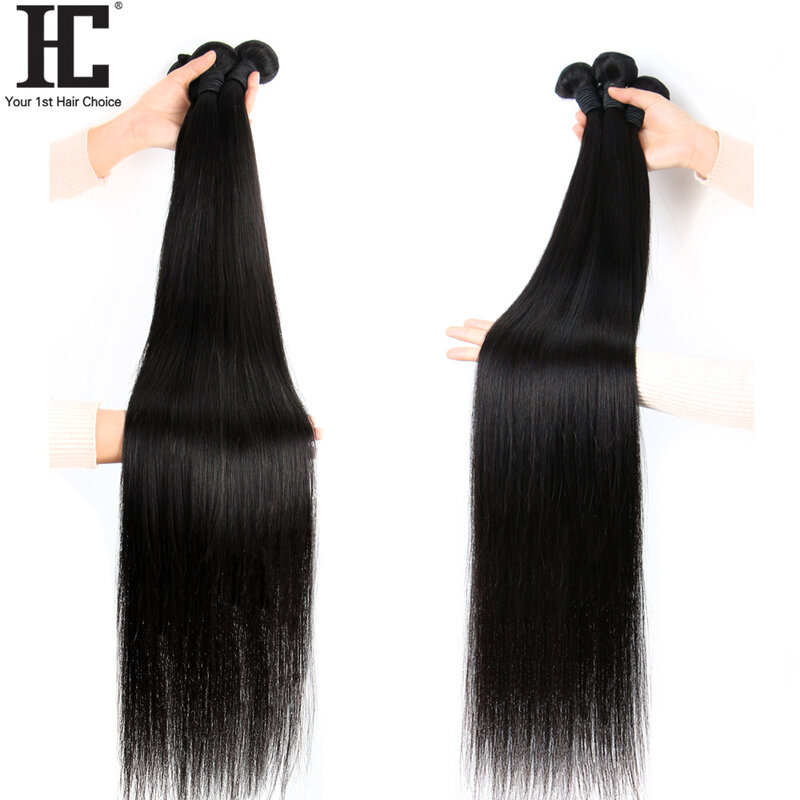 Extensiones de cabello Natural brasileño para mujer, mechones de onda recta de 40 pulgadas, cabello humano tejido Remy 100%, 1 3 4 mechones