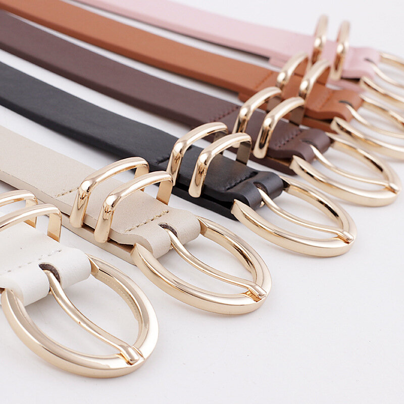 Cinturón De diseñador De alta calidad para Mujer, cinturón occidental, negro, marrón, blanco, rosa, salvaje