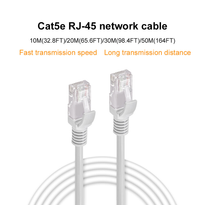 Gadinan-Cabo de rede Ethernet para CCTV, Cabo impermeável ao ar livre, POE IP Camera System, RJ45 LAN, CAT5E, 10m, 20m, 30m, 50m