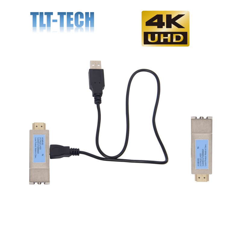 HDMI Extender, Sepasang HDMI Optical Transceiver LC Konektor 850nm, hingga 300M Di OM3 Serat