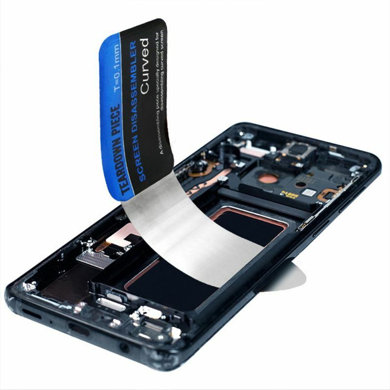 Spudger de pantalla LCD curvada para teléfono móvil, herramientas de tarjeta de palanca de apertura, ultrafino, Flexible, desmontaje de Metal y acero, 1 unidad