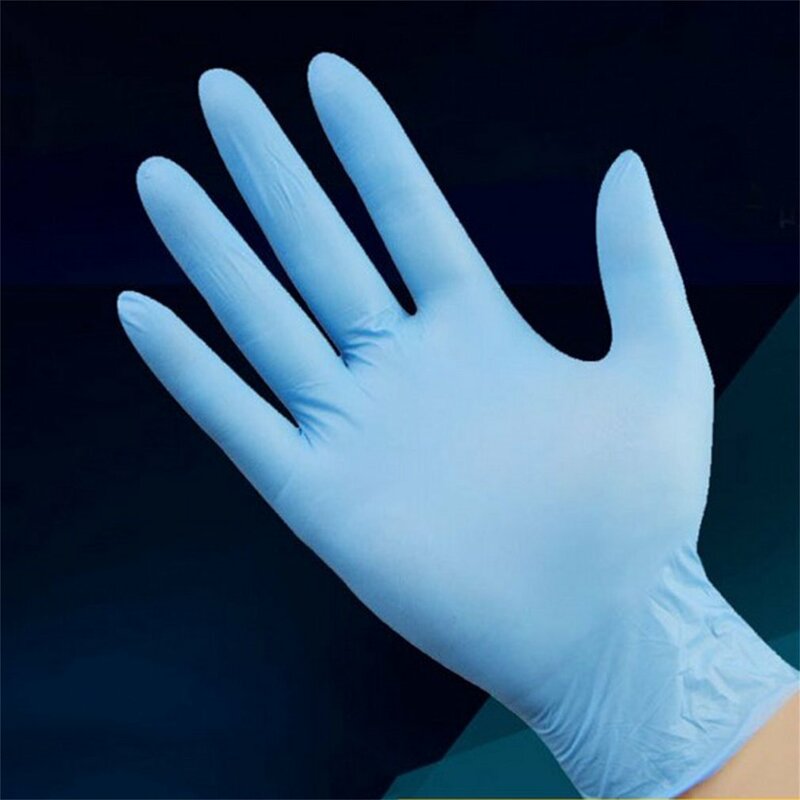 100pcs/box Blau Nitril Einweg Handschuhe Tragen Widerstand Chemische Labor Elektronik Lebensmittel Prüfung Arbeit Handschuhe