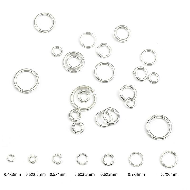 Незамкнутые соединительные кольца для ключей из серебра 925 пробы, 20 шт.
