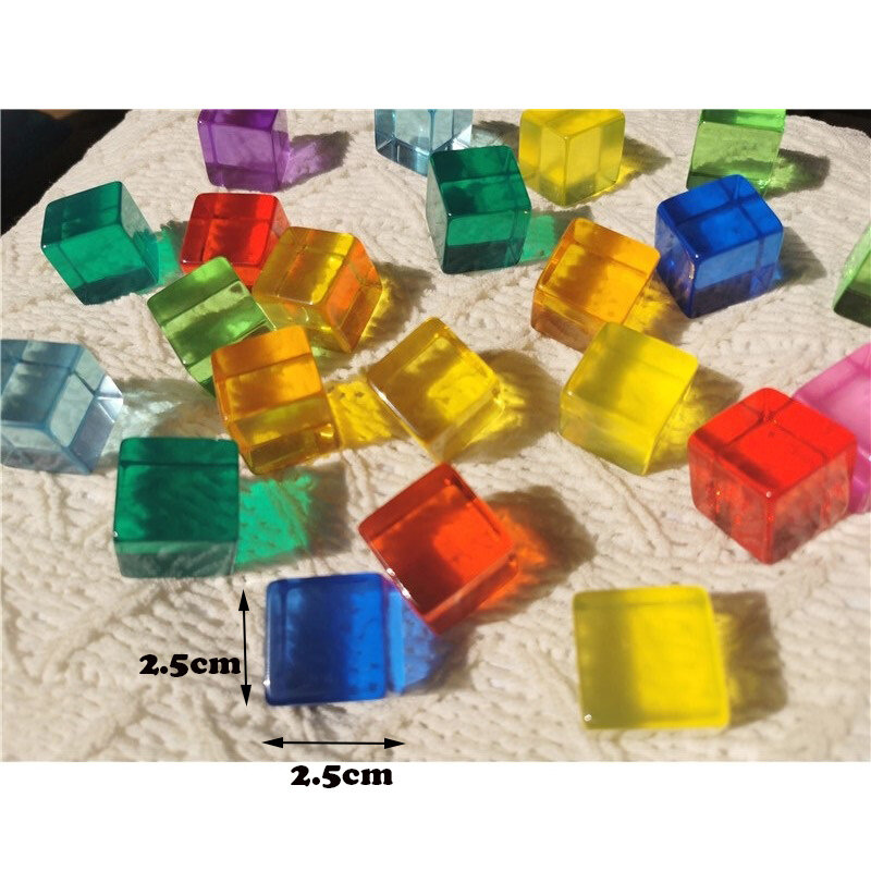 Детские Акриловые Кубики Lucite, штабелируемые блоки с окном, цветные уличные драгоценные камни, игрушки Монтессори