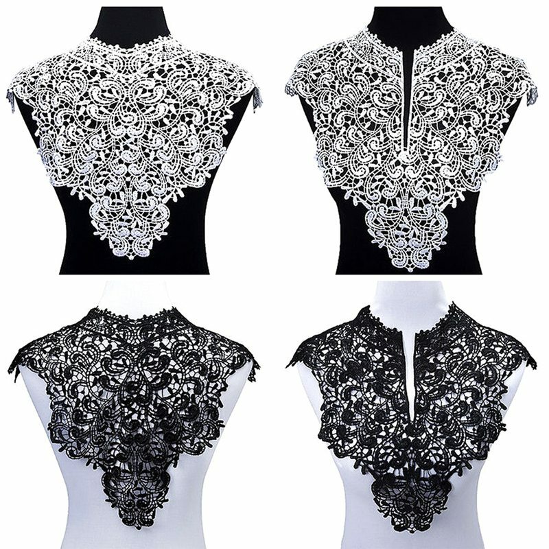 Women Neckline Clothes Detachable Tops European Embroidery Fake Collar DIY Elegant Lace Flower Sewing Apparel Accessories Hollow