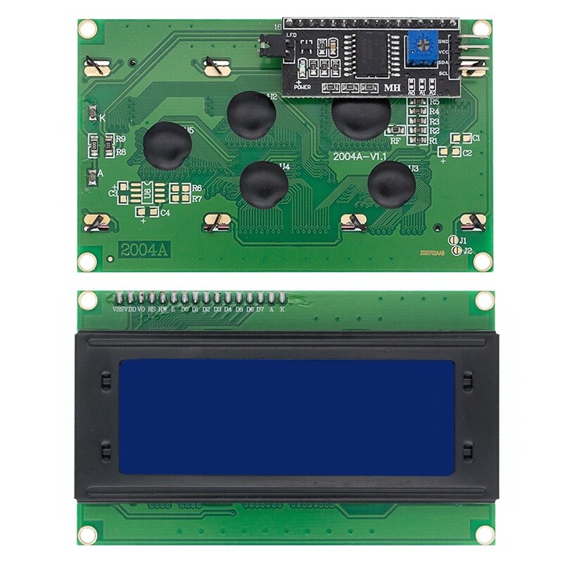 LCD2004 + I2C 2004 20X4 2004Aสีฟ้า/สีเขียวหน้าจอHD44780 LCD/IIC/I2Cโมดูลอินเตอร์เฟซแบบอนุกรมสำหรับArduino