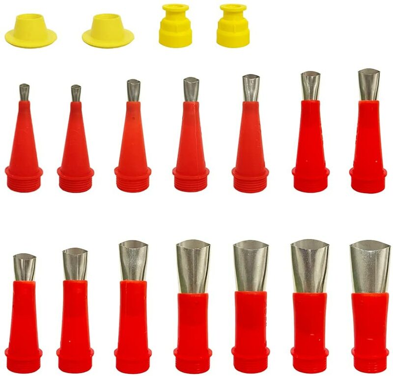 Boquilla de calafateo, aplicadores de boquilla de calafateo de acero inoxidable de 14 piezas con 4 Bases de conexión