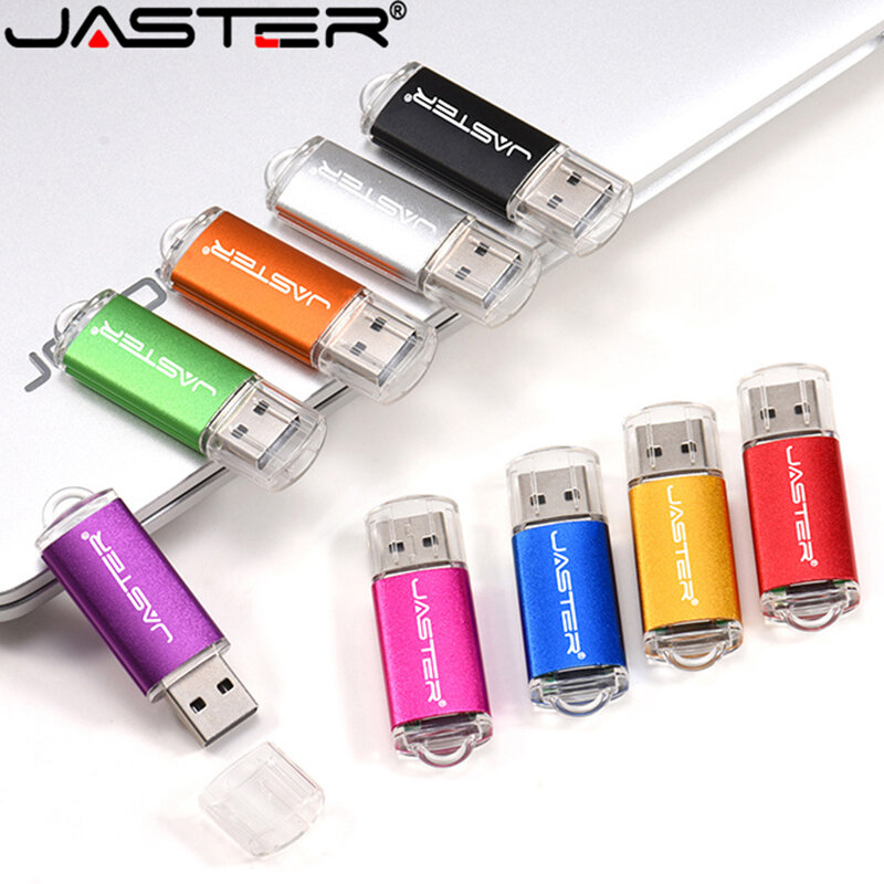 Jaster-キーホルダー付きのクリエイティブなフラッシュドライブ,uスティック,ファッショナブルなギフト,9色,128GB, 64GB, 32GB, 16GB, 8GB, 4GB, USB 2.0新しい