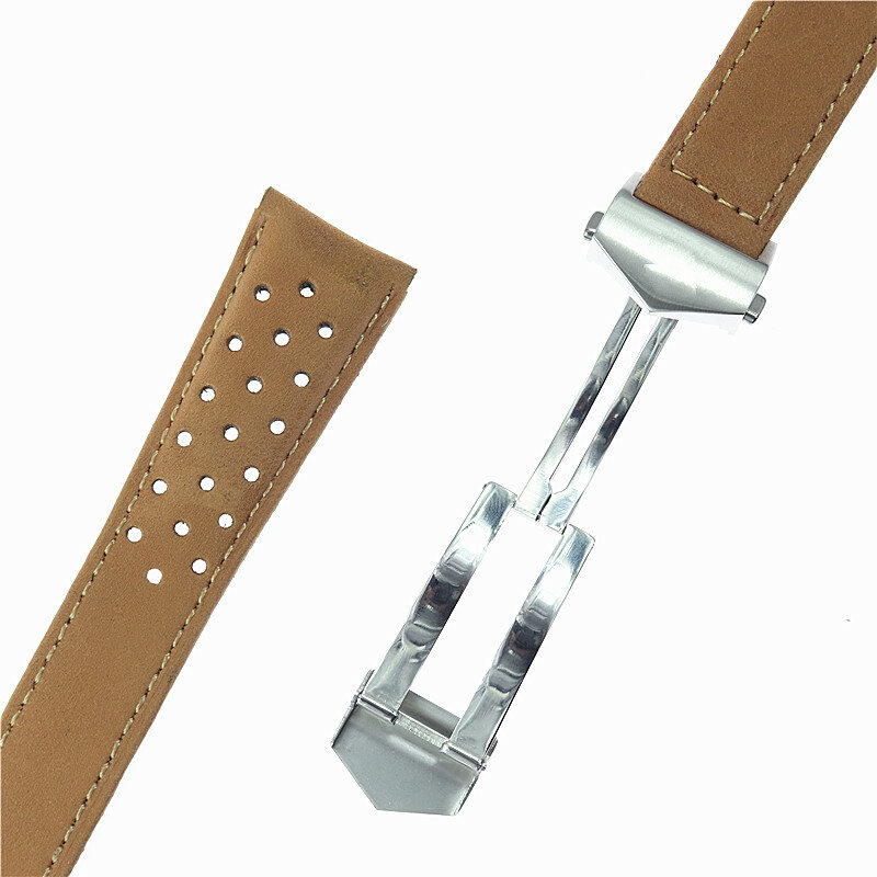 New 22mm 24mm Brown frosted Cow Leather Watchband For TAG HEUER CARRERA Monaco Series Men Band  Watch Strap Wrist Bracelet belt