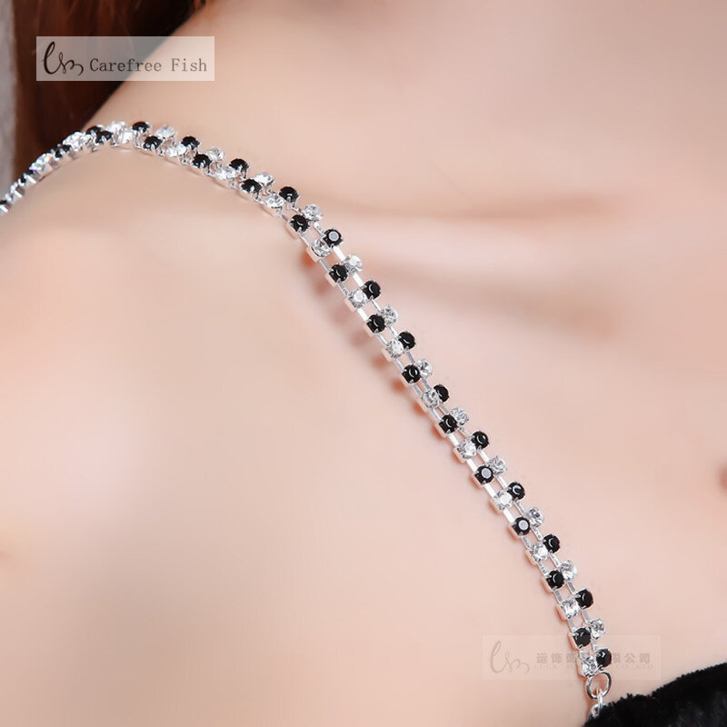 Correas de sujetador de diamantes de imitación metálicos chapados en plata para mujer, sujetador de cristal elegante, accesorios de lencería de hombro, nuevo, envío gratis
