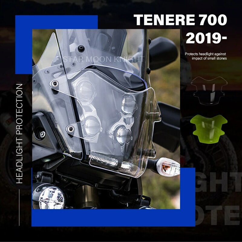 Protector acrílico para faros delanteros de motocicleta, cubierta protectora para YAMAHA Tenere 700, Tenere700, XT700Z 2019-