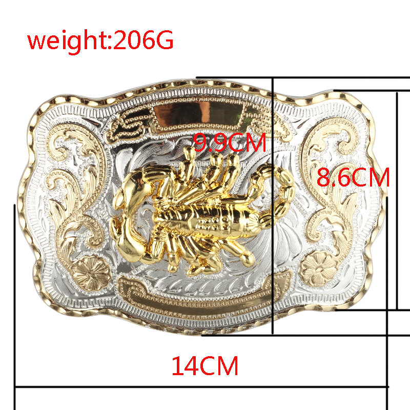 A curvatura animal grande da correia da cor dobro do escorpião do ouro para o ocidental da liga 4.0cm do homem cowboy