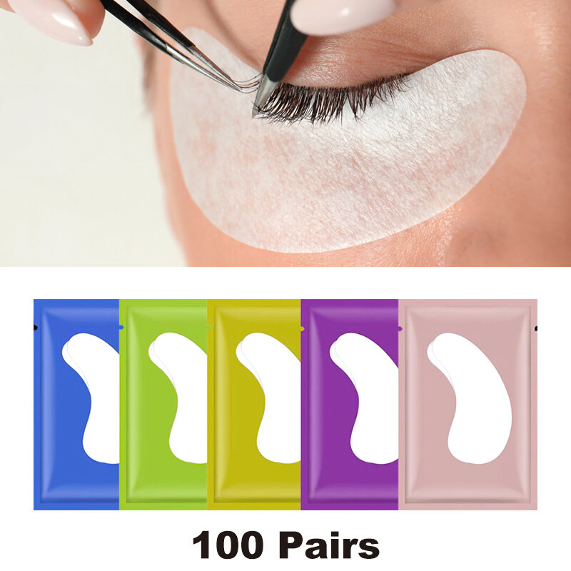 Natuhana 100pairs sem fiapos olho gel remendo sob olho gel almofadas cílios extensão remendos de papel dicas de olho adesivo envolve maquiagem ferramenta