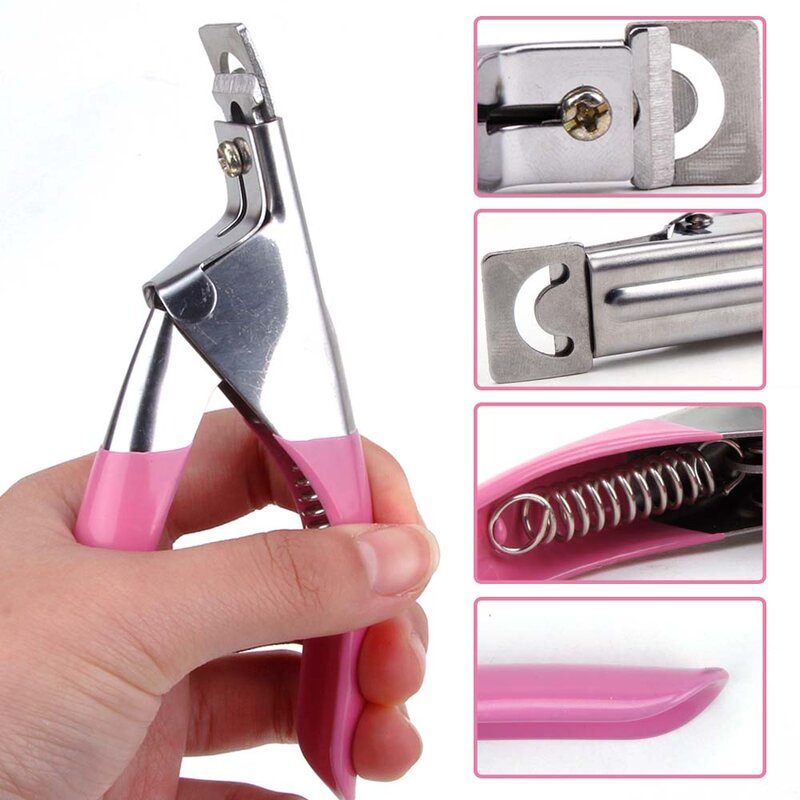 Fake Nail Cutter Type U Word False Tips Professional Nail Clippers Straight Edge Cutters Manicure Pliers Guillotine Nail Capsule