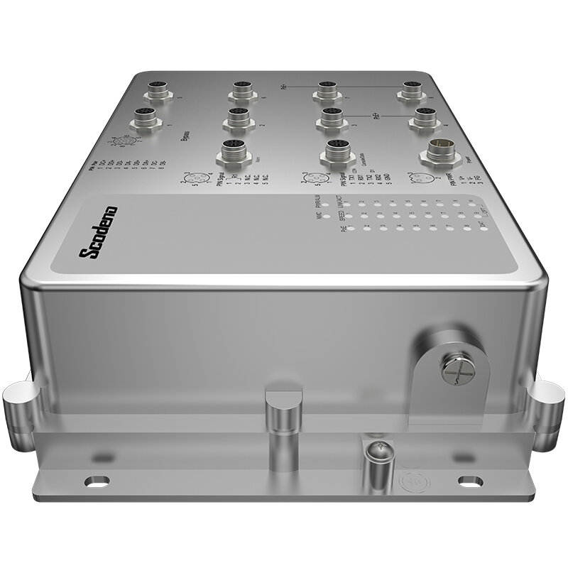 Scodeno-interruptor de rede ip67, para ambiente chuvoso à prova d'água, 8 portas, gigabit