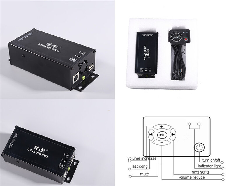 12V wzmacniacz Audio wysokiej mocy odtwarzacz MP3 Bluetooth do motocykla ATV Radio FM USB AUX muzyczny System