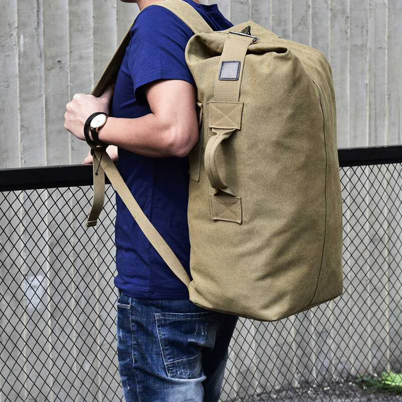 Large Capacity Rucksack Men Travel Bag Mountaineering Backpack Male Luggage Canvas Bucket Shoulder Bags For Boys Backpack XA202K