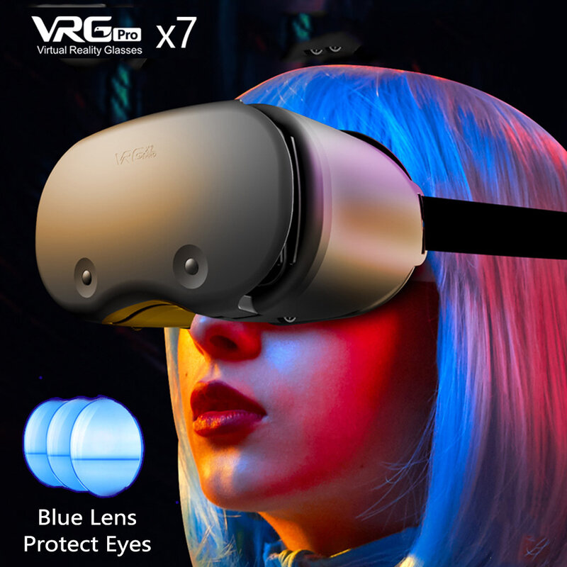 خوذة ثلاثية الأبعاد نظارات الواقع الافتراضي VR للهواتف الذكية 5 إلى 7 بوصة نظارات ثلاثية الأبعاد دعم 0-800 قصر النظر سماعات VR للهاتف المحمول