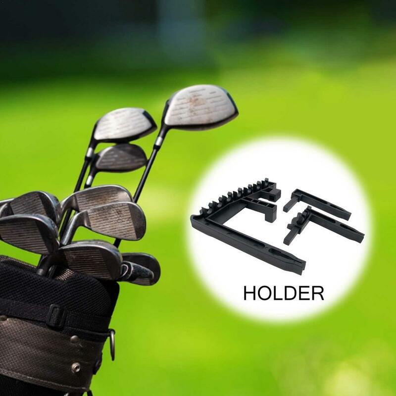Braket tongkat Golf berguna tahan lama, Golf 9 Iron Club ABS tangkai pemegang Stacker cocok dengan semua ukuran tas Organizer pemegang tongkat Golf