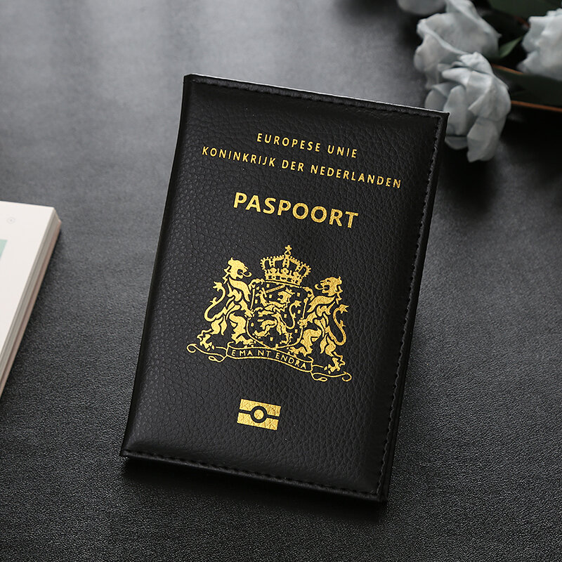 Couverture de passeport néerlandais mignon, étui de voyage pour documents