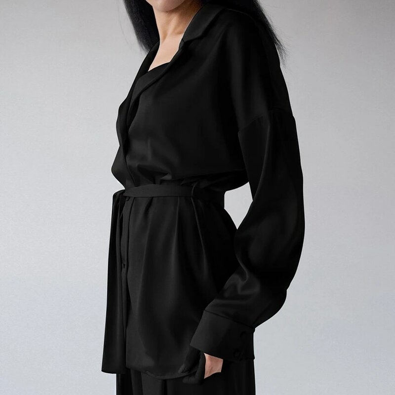Hiloc Pakaian Tidur Lengan Penuh Berenda Set Piyama Wanita Pakaian Wanita Setelan Celana Panjang Celana Kaki Lebar 2022 Pakaian Rumah Mode Musim Dingin