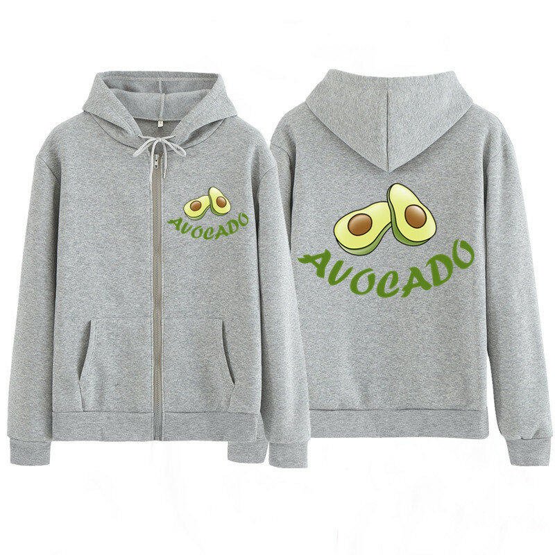 2020 mujeres recortadas hoodie niños pareja camisa fruta aguacate sudaderas primavera otoño cremallera sudadera pareja chaquetas