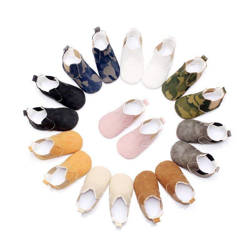 Baywell مطاطا بو الأحذية الجلدية: العصرية الرضع الأولى مشوا للبنين والبنات ، ومناسبة لمدة 0-24 شهرا!