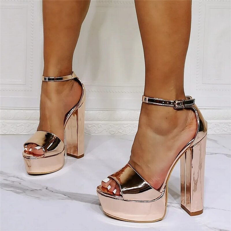 Kolnoo New Arrival Womens Thick Heeled Sandals D'Orsay Euro Style Sexy Party Prom Shos Evening Real Photos Fashion Summer Shoes