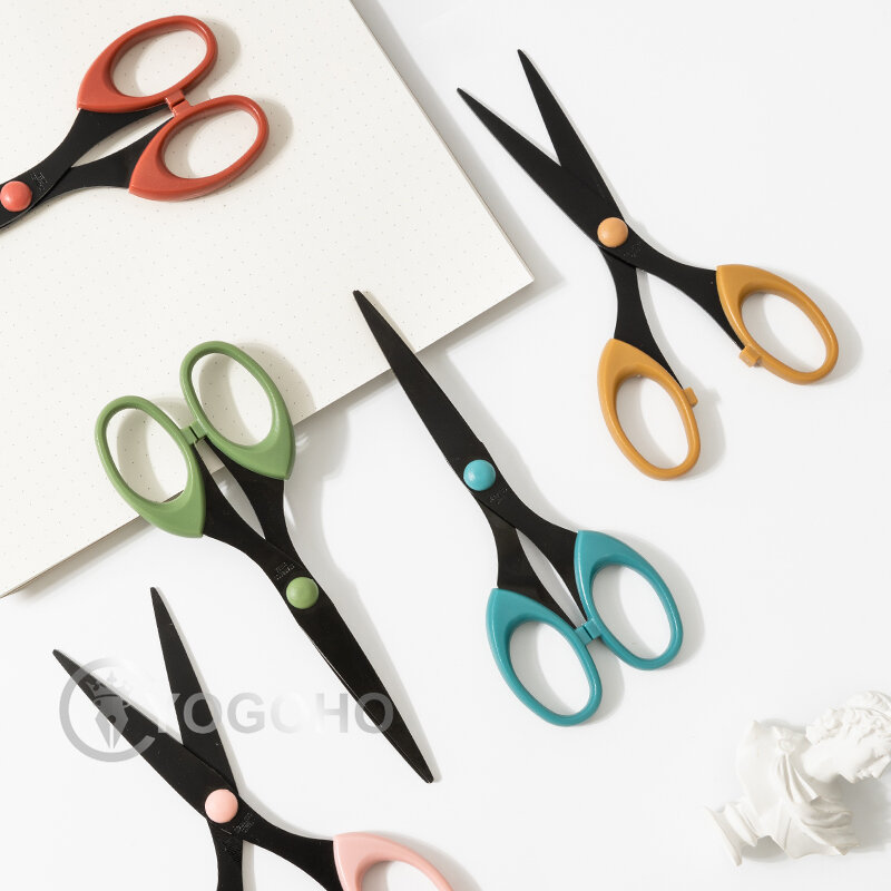 Morandi 5 Colors Scissor Stainless Steel Blade Safe Design Cutter for Fine Art Diary Album Craft Stationery Office School