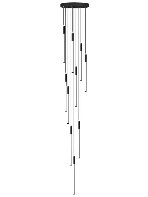 현대 led 샹들리에 골든 블랙 듀플렉스 빌라 나선형 계단 램프 거실 긴 튜브 인테리어 장식 조명 램프