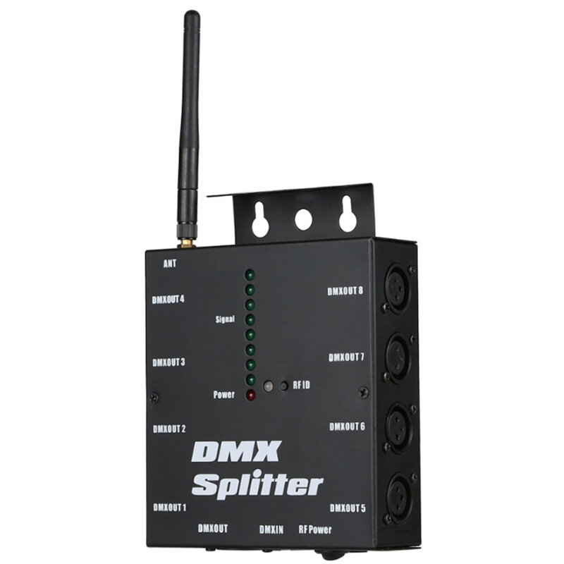 Nirkabel 8 Saluran DMX512 Splitter DMX Lampu Panggung Penguat Sinyal Splitter 8 Cara DMX Distributor untuk Pesta Disko Lampu Panggung