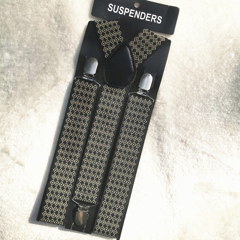 Novo design masculino masculino moda suspensórios 3.5cm 3 clipes casual personalidade cinta terno acessórios de decoração para o pai