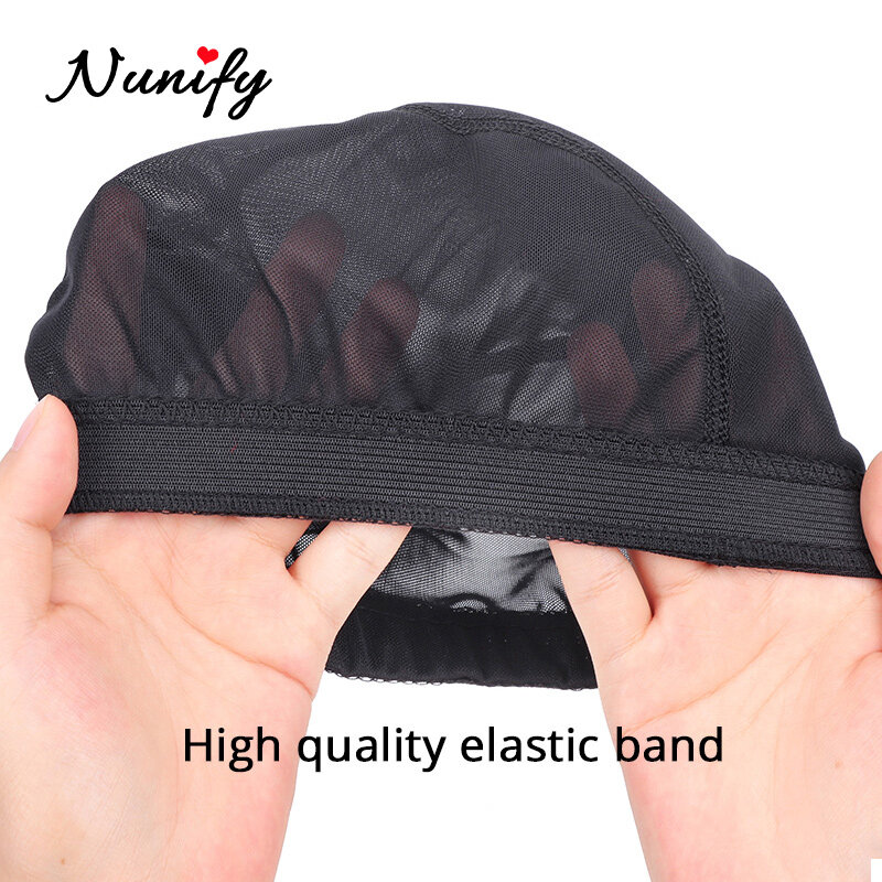Nunify S/M/L 스판덱스 메쉬 돔 가발 모자, 쉽게 재봉, 신축성 있는 직조 모자, 신축성 있는 헤어넷