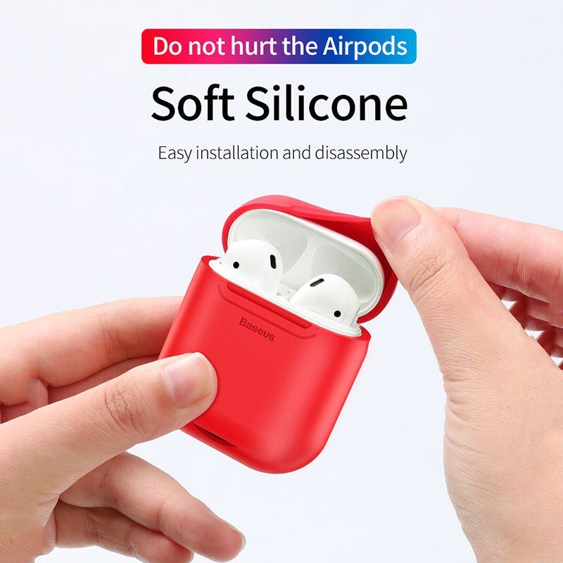 Housse de charge sans fil de luxe Baseus pour accessoires Airpods housse de protection en Silicone pour Apple Airpod Air Pods Coque Funda