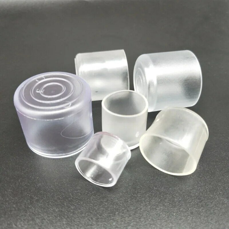 2/4/8Pcs Square/Round Transparent Table Chair Feet Stick Cover Clear Tube Pipe End Caps Anti Skid Furniture Protector