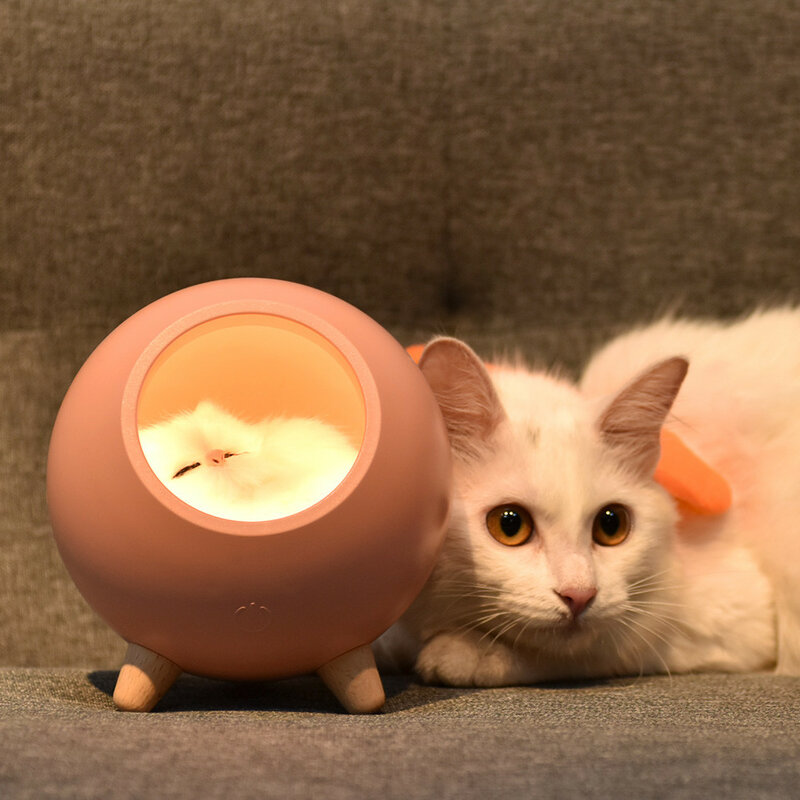 ตกแต่งห้องนอนสำหรับ kado Bayi เด็กแมวสามารถหรี่แสงได้ไฟกลางคืนแบบโคมไฟตั้งโต๊ะโต๊ะเซ็นเซอร์สัมผัสหลอดไฟ LED กลางคืนหรี่แสงได้