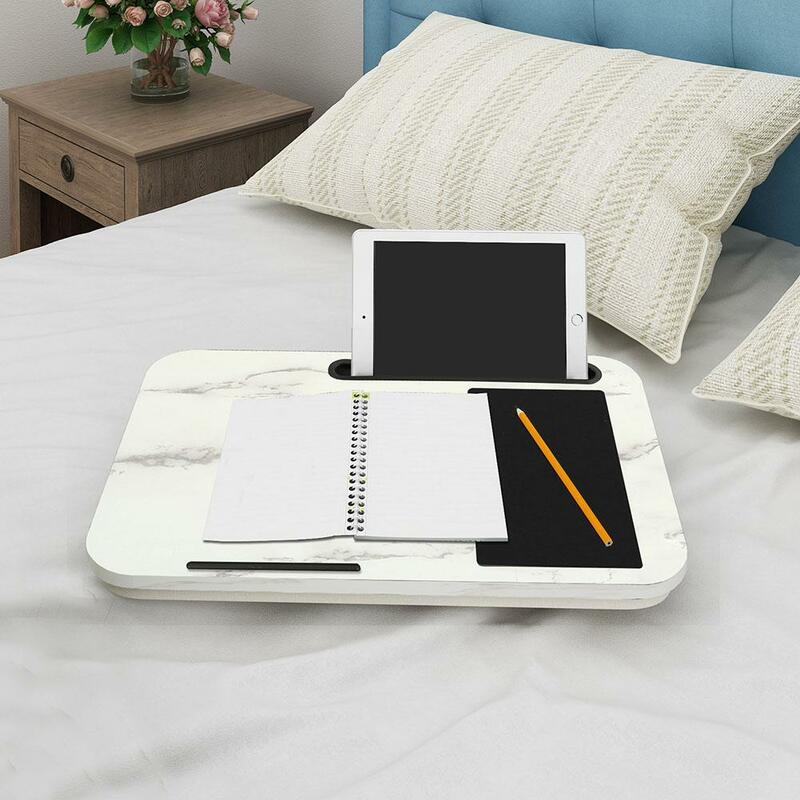 Przenośny 48.5x30cm poręczna taca na kolana stolik na laptopa na zewnątrz biurko do nauki leniwe stoły nowa podstawka do laptopa uchwyt na łóżko do notebooka