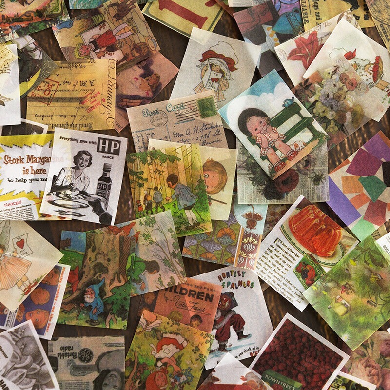 400枚メモ帳素材紙レトロと新鮮なオランダのスクラップブッキングカードレトロな背景装飾紙