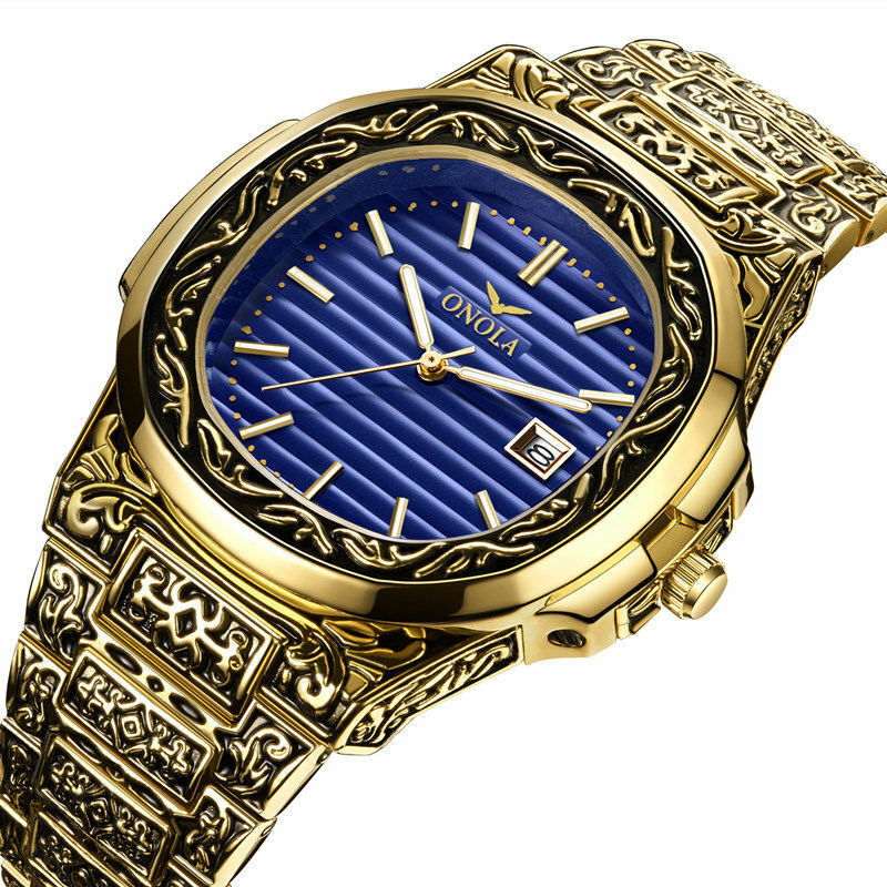 Marca de luxo relógio masculino ouro quartzo dos homens relógios moda homem aço completo relogio masculino data à prova dwaterproof água reloj hombre xfcs