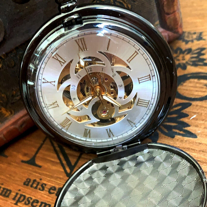 0 czarna biała tarcza z dwoma stronami rzymskiej biała tarcza kreatywna z otwieranym wieczkiem zegarek kieszonkowy na łańcuszku