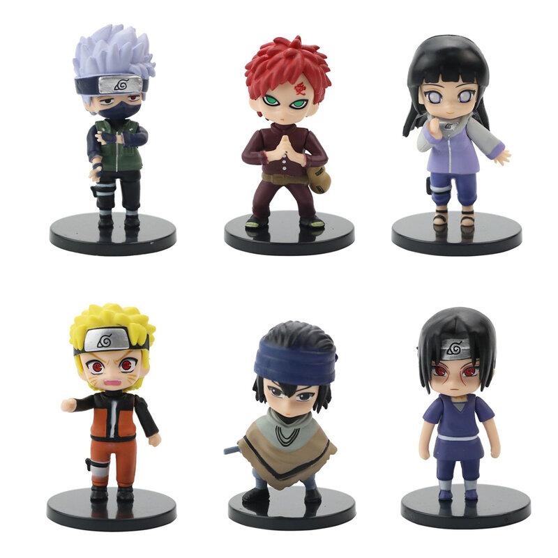 Naruto Shippuden Figura Anime para Crianças, Hinata, Sasuke, Itachi, Kakashi, Gaara, Figura Anime, Figuras de PVC, Brinquedos, Bonecas, Presente Quente, Conjunto de 12Pc