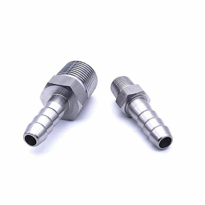 1/8 '' - 2'' NPT Male Thread X Barb Hose Tail 304 Stainless Steel Pipa Air Fitting Reducer Pagoda Joint Coupling Connector