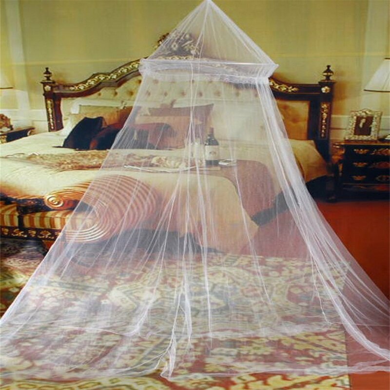 Lato na świeże powietrze okrągłe koronki owad moskitiera na łóżko kurtyna siatka poliestrowa tkanina tekstylia domowe elegancka wisząca moskitiera w kształcie kopuły