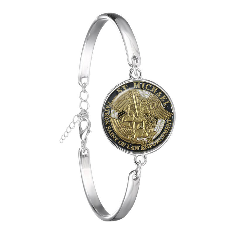 Bracelet Archange Saint Michel, Protection du Bouclier, Breloque Orhodox Russe, Bijoux pour Saint Cadeau