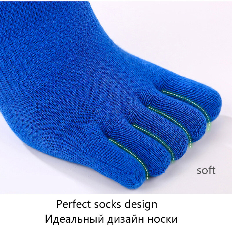 Calcetines cortos de algodón para hombre, medias de cinco dedos, alta calidad, verano, 5 pares/lote